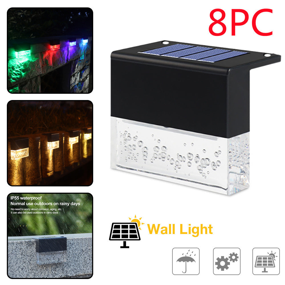 Waterproof New RGB LED Solar Light Step Fence Light 0abkse-a8