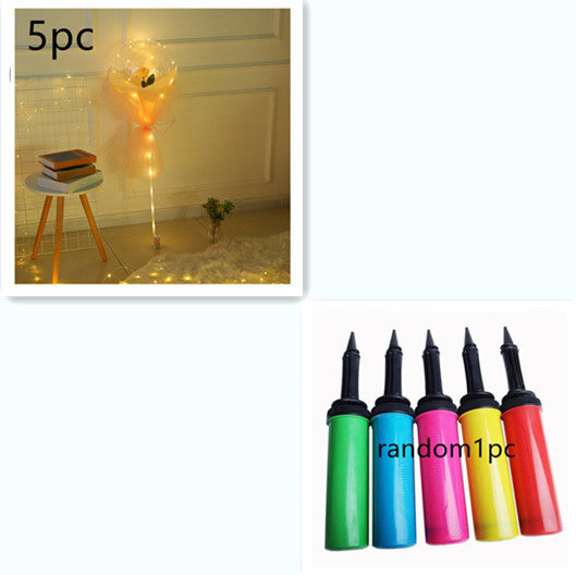 LED Luminous Balloon Rose Bouquet Transparent Bobo Ball Rose 0abkse-a8