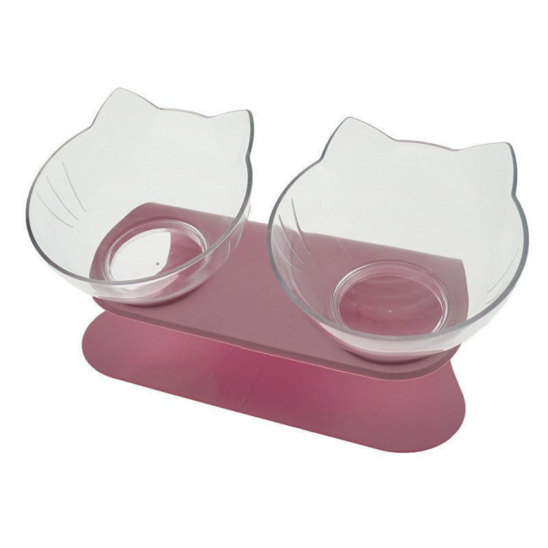 Cat Double Bowl Cat Food Bowl Protects Cervical Vertebra 0abkse-a8