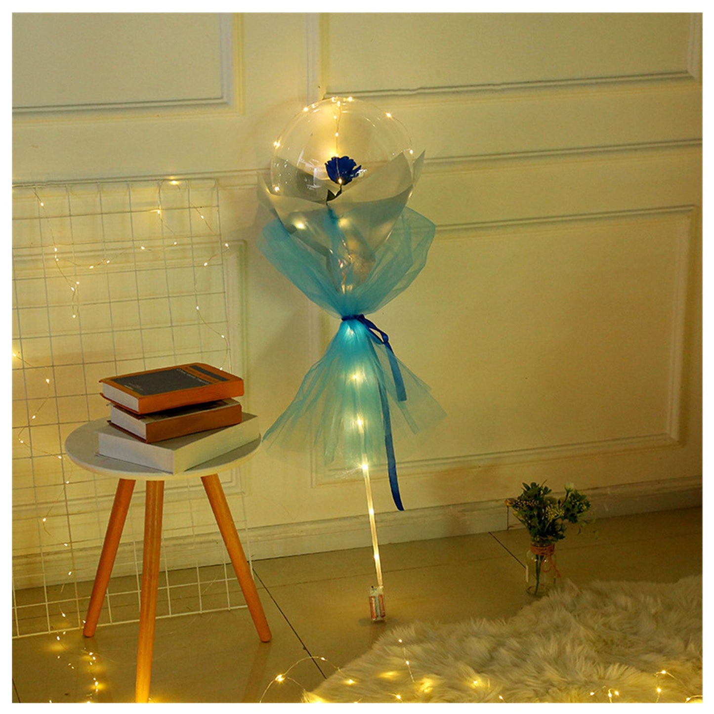 LED Luminous Balloon Rose Bouquet Transparent Bobo Ball Rose 0abkse-a8