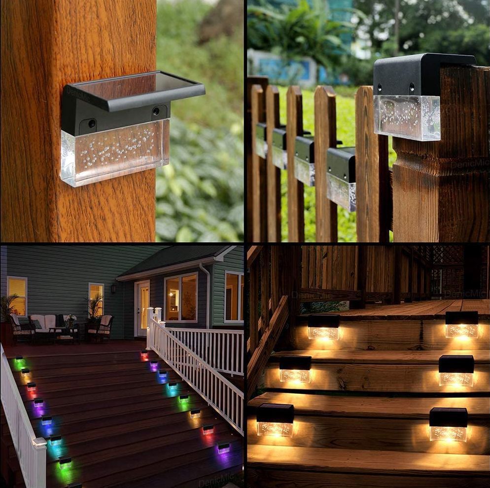 Waterproof New RGB LED Solar Light Step Fence Light 0abkse-a8