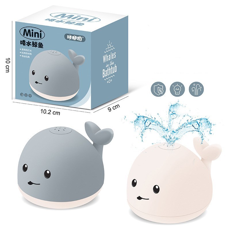 Baby Cute Cartoon Whale Floating Spraying Water Bath Toys With Light Music LED Light Baby Toys 0abkse-a8