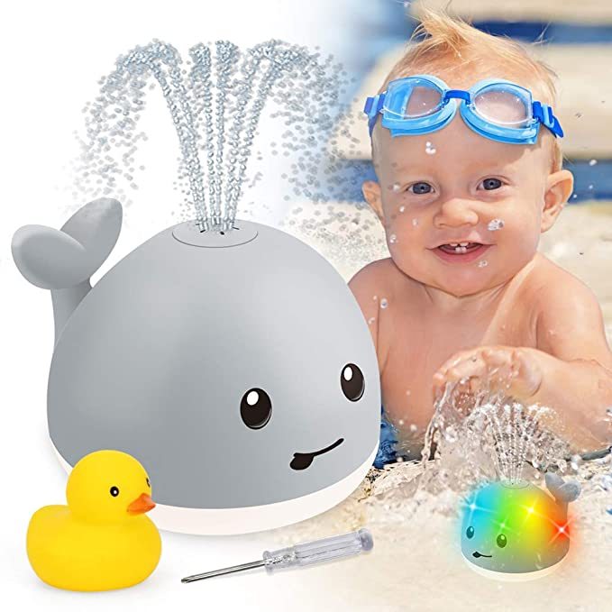 Baby Cute Cartoon Whale Floating Spraying Water Bath Toys With Light Music LED Light Baby Toys 0abkse-a8