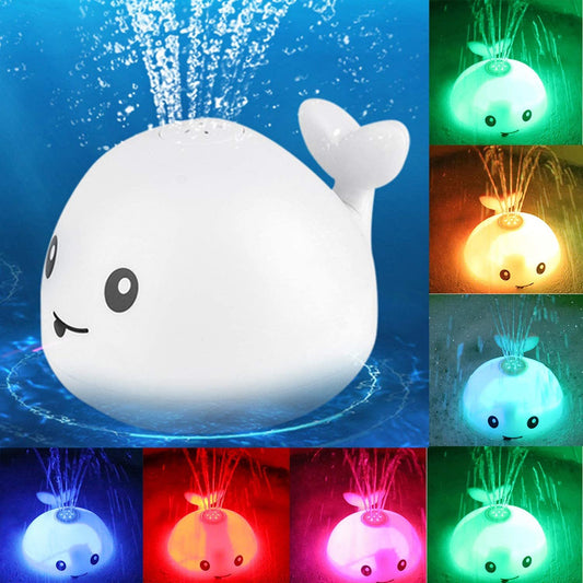 Baby Cute Cartoon Whale Floating Spraying Water Bath Toys With Light Music LED Light Baby Toys 0abkse-a8