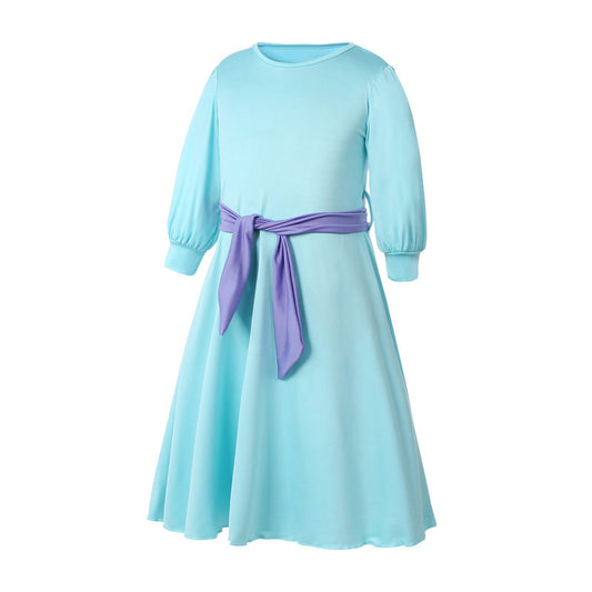 Three-Piece Children's Dress With Flower Hijab