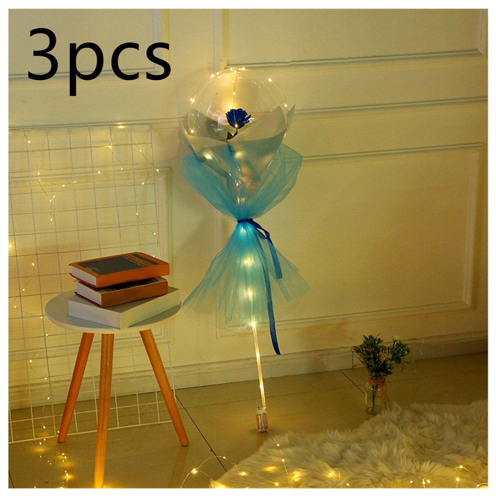 LED Luminous Balloon Rose Bouquet Transparent Bobo Ball Rose 0abkse-a8