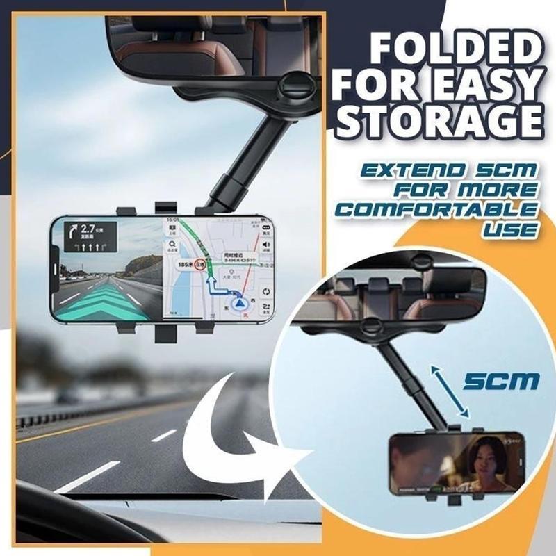 Rearview Mirror Phone Holder For Car Rotatable And Retractable Car Phone Holder Multifunctional 360 Rear View Mirror Phone Holder Suitable For All Mobile Phones And All Car 0abkse-a8