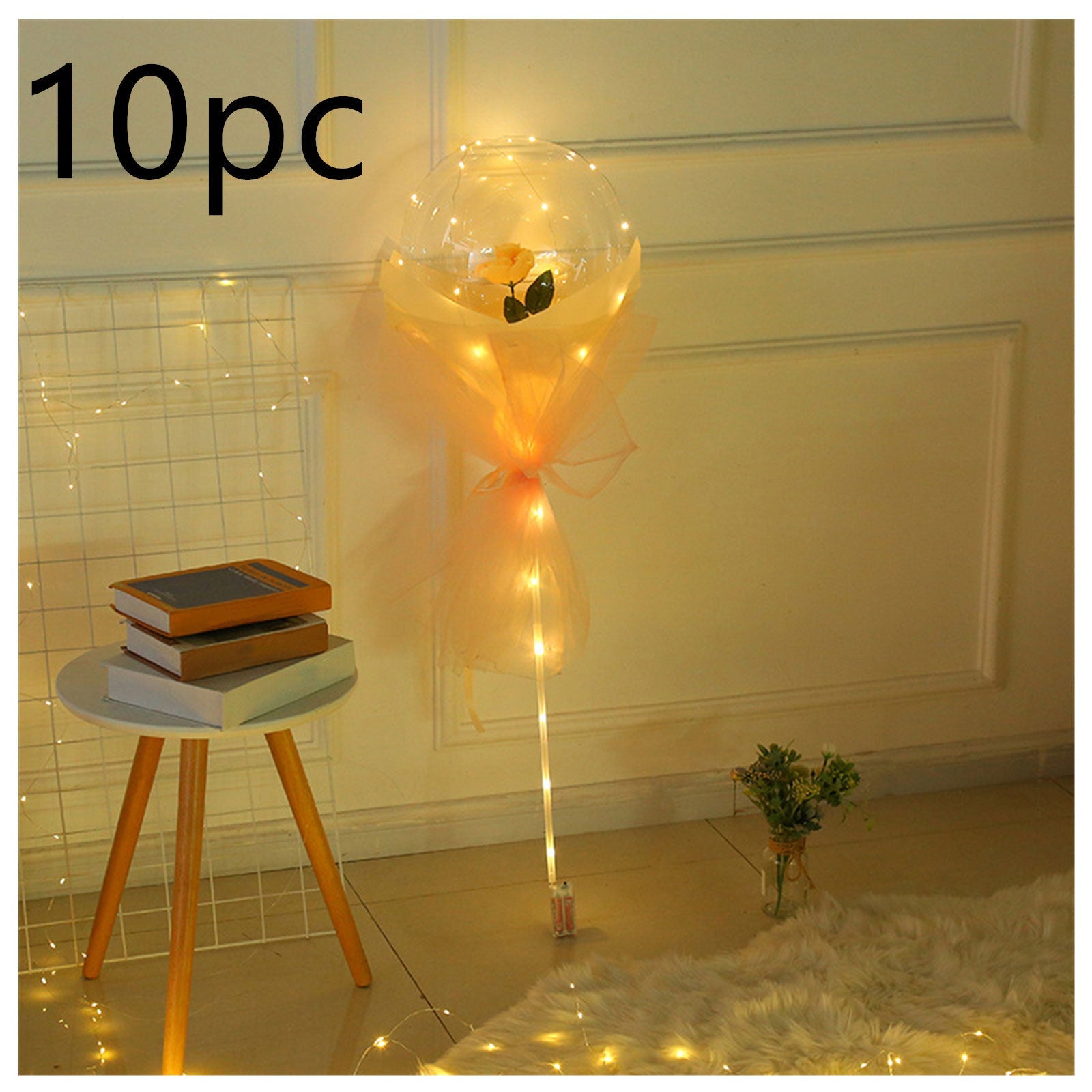 LED Luminous Balloon Rose Bouquet Transparent Bobo Ball Rose 0abkse-a8