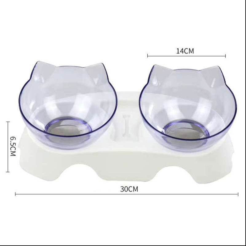 Cat Double Bowl Cat Food Bowl Protects Cervical Vertebra 0abkse-a8