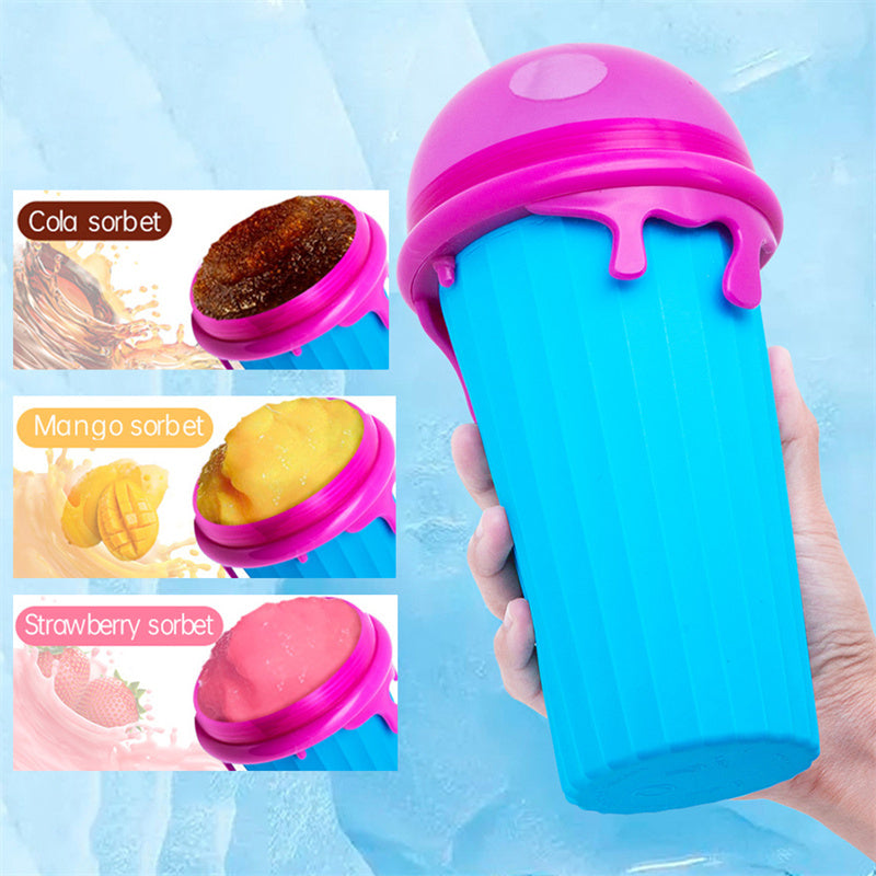 500ml Large Capacity Slushy Cup Summer Squeeze Homemade Juice Water Bottle Quick-Frozen Smoothie Sand Cup Pinch Fast Cooling Magic Ice Cream Slushy Maker Beker Kitchen Gadgets 0abkse-a8