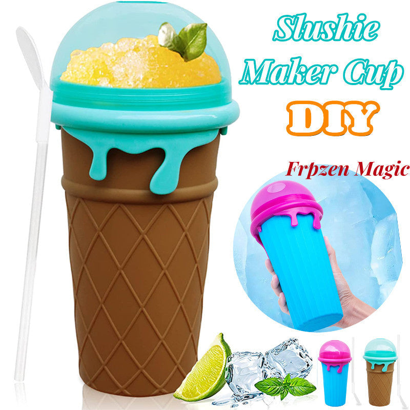 500ml Large Capacity Slushy Cup Summer Squeeze Homemade Juice Water Bottle Quick-Frozen Smoothie Sand Cup Pinch Fast Cooling Magic Ice Cream Slushy Maker Beker Kitchen Gadgets 0abkse-a8