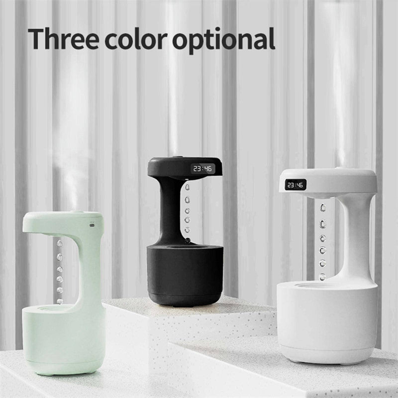 Bedroom Anti-Gravity Humidifier With Clock Water Drop Backflow Aroma Diffuser Large Capacity Office Bedroom Mute Heavy Fog Household Sprayer 0abkse-a8