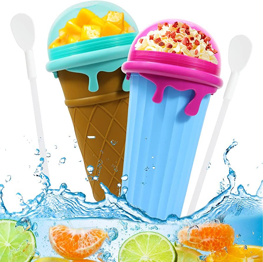 500ml Large Capacity Slushy Cup Summer Squeeze Homemade Juice Water Bottle Quick-Frozen Smoothie Sand Cup Pinch Fast Cooling Magic Ice Cream Slushy Maker Beker Kitchen Gadgets 0abkse-a8