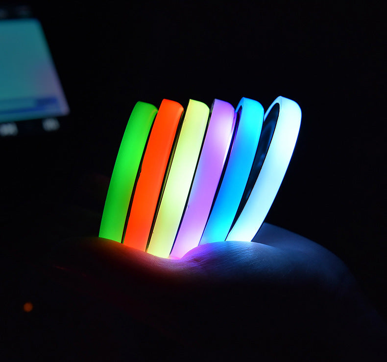 Colorful Cup Holder LED Light-up Coaster Solar & USB Charging Non-slip Coaster Ambient Light For Car Automatically 0abkse-a8