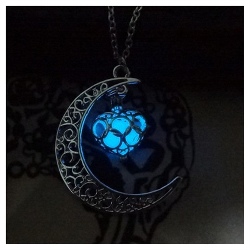 Glowing Pendant Necklaces Silver Plated Chain Necklaces 0abkse-a8