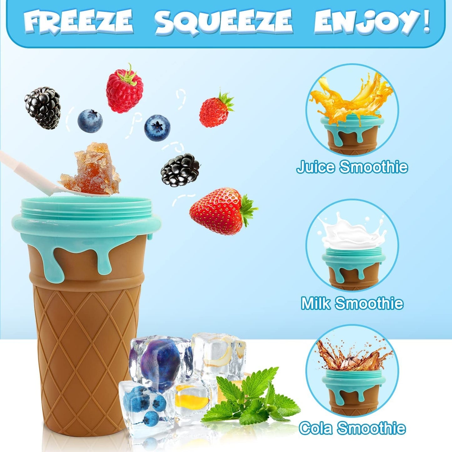 500ml Large Capacity Slushy Cup Summer Squeeze Homemade Juice Water Bottle Quick-Frozen Smoothie Sand Cup Pinch Fast Cooling Magic Ice Cream Slushy Maker Beker Kitchen Gadgets 0abkse-a8