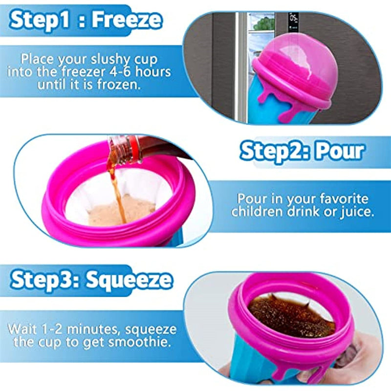 500ml Large Capacity Slushy Cup Summer Squeeze Homemade Juice Water Bottle Quick-Frozen Smoothie Sand Cup Pinch Fast Cooling Magic Ice Cream Slushy Maker Beker Kitchen Gadgets 0abkse-a8