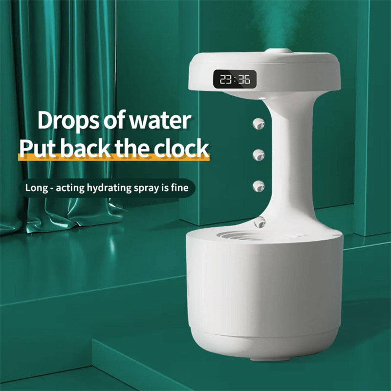 Bedroom Anti-Gravity Humidifier With Clock Water Drop Backflow Aroma Diffuser Large Capacity Office Bedroom Mute Heavy Fog Household Sprayer 0abkse-a8