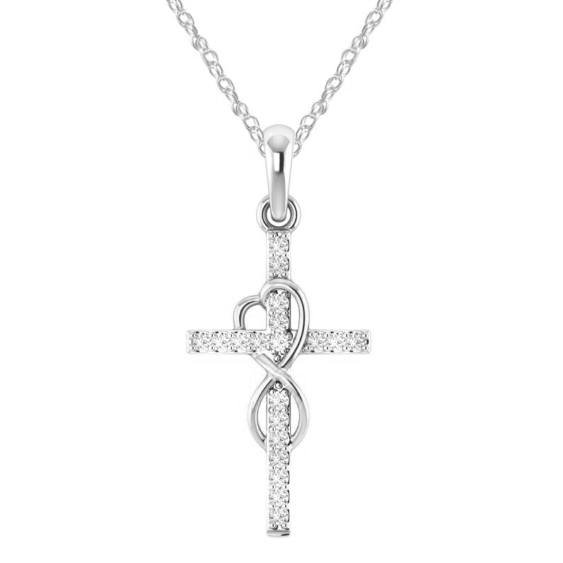 Alloy Pendant With Diamond And Eight-character Cross Necklace 0abkse-a8