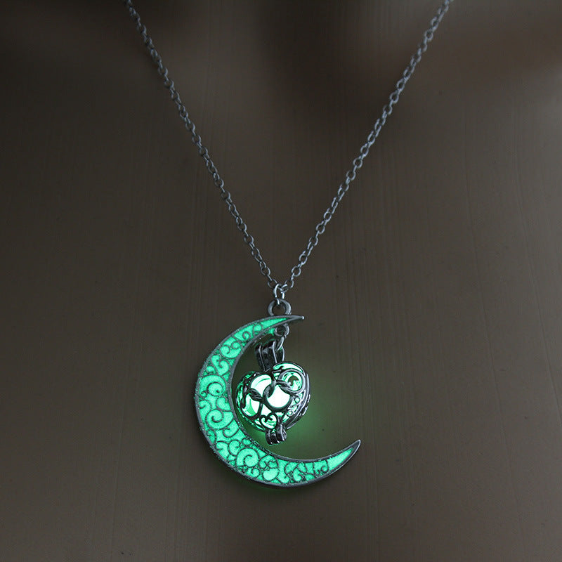 Glowing Pendant Necklaces Silver Plated Chain Necklaces 0abkse-a8