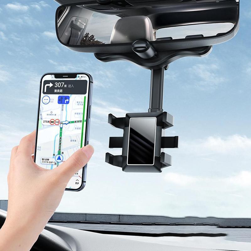 Rearview Mirror Phone Holder For Car Rotatable And Retractable Car Phone Holder Multifunctional 360 Rear View Mirror Phone Holder Suitable For All Mobile Phones And All Car 0abkse-a8